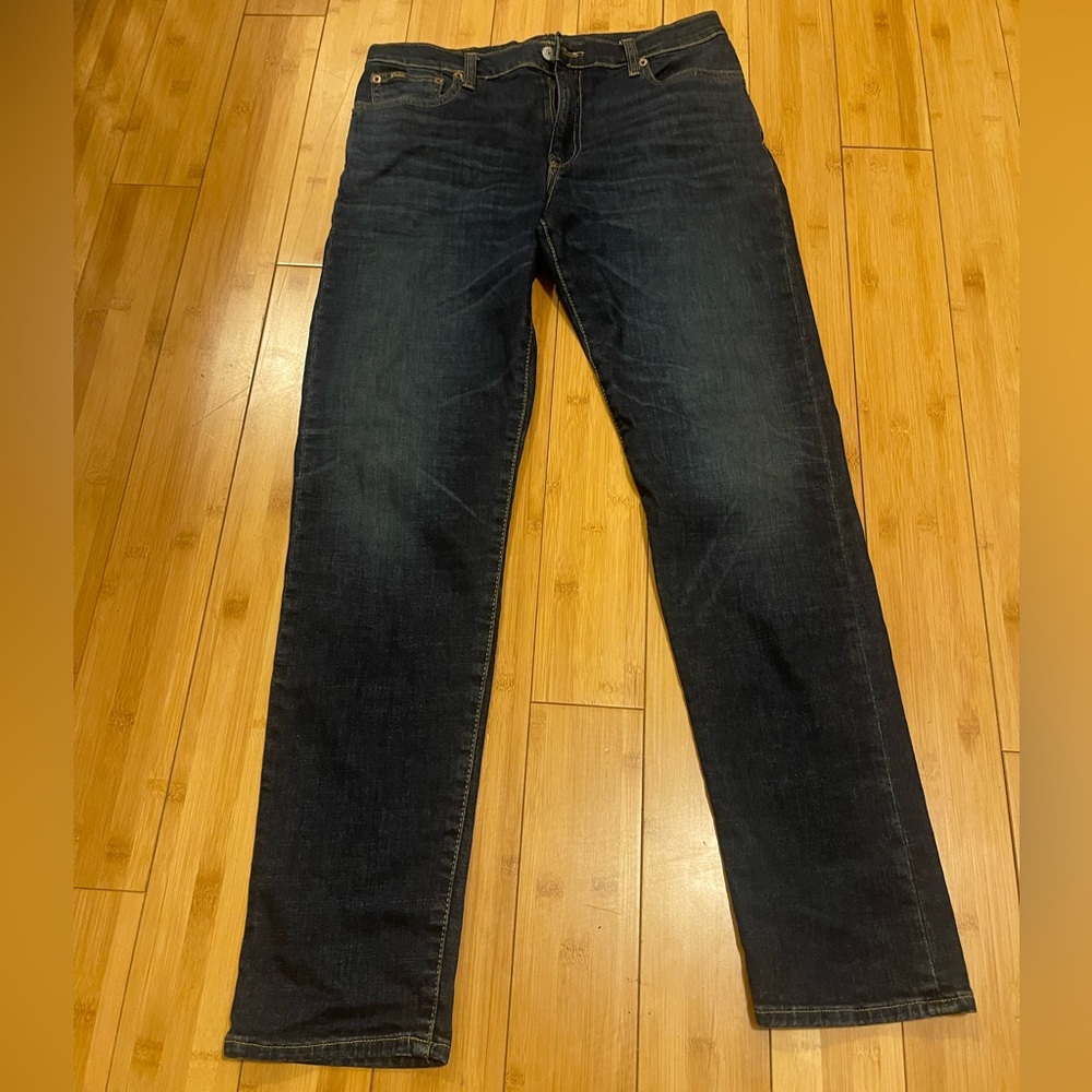 Blue denim polo Ralph Lauren. Previously loved. Great condition. Size 20 boys